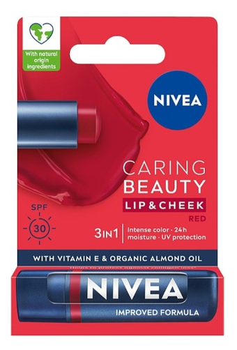 NIVEA Pomadka do Ust Caring Beauty 3w1 Red