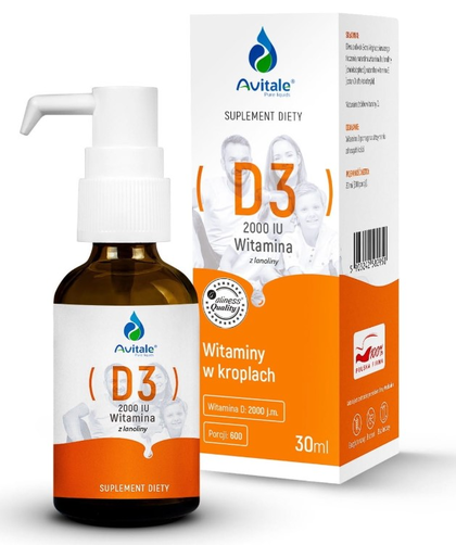 Avitale Witamina D3 2000 IU Suplement Diety w Kroplach 30ml