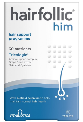 Vitabiotics Hairfollic Him Suplement Diety Wspierający Włosy 30 Tabletek