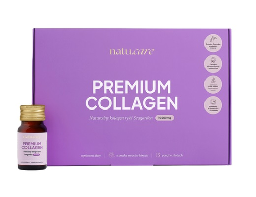 Natu Care Premium Collagen 10000mg Suplement Diety o Smaku Owoców Leśnych 15 Shotów