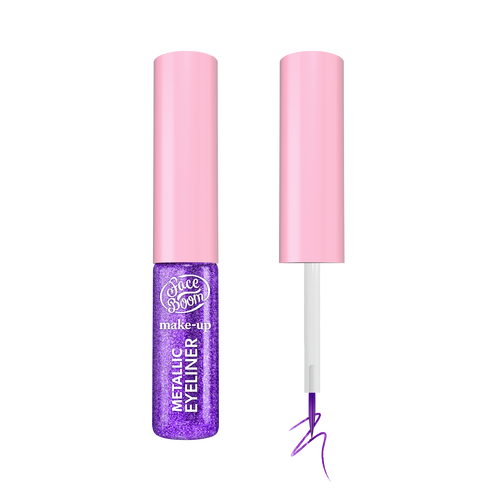 Faceboom Metaliczny Eyeliner z Pędzelkiem 03 Violet Gleam
