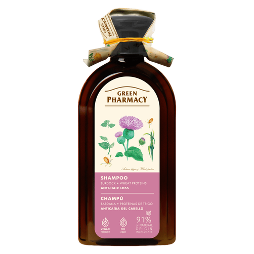 Green Pharmacy Szampon Przeciw Wypadaniu Włosów Łopian i Białka Pszenicy 350ml