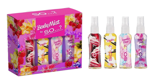 So...? Body Mist Zestaw Zapachowych Mgiełek do Ciała 4x50ml