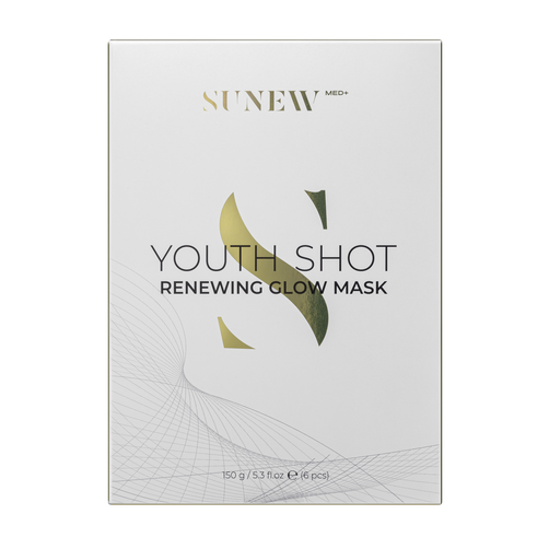 Sunew Med+ Youth Shot Maska w Płachcie do Twarzy Regenerująca + Glow 6szt