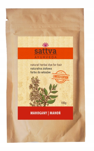 Sattva Naturalna Ziołowa Farba do Włosów Mahoń 100g