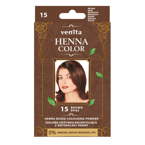Venita Henna Color Ziołowa Odżywka Koloryzująca z Naturalnej Henny 15 Brąz