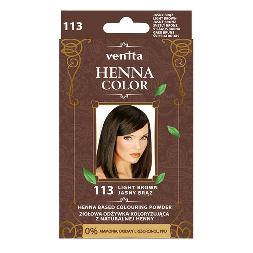 Venita Henna Color Ziołowa Odżywka Koloryzująca z Naturalnej Henny 113 Jasny Brąz