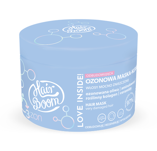 HairBoom Odbudowująca Ozonowa Maska-Kuracja do Włosów 225ml