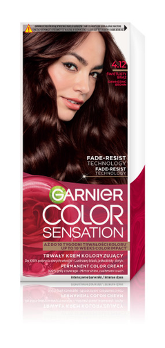 Garnier Color Sensation Trwały Krem Koloryzujący do Włosów 4.12 Świetlisty Brąz