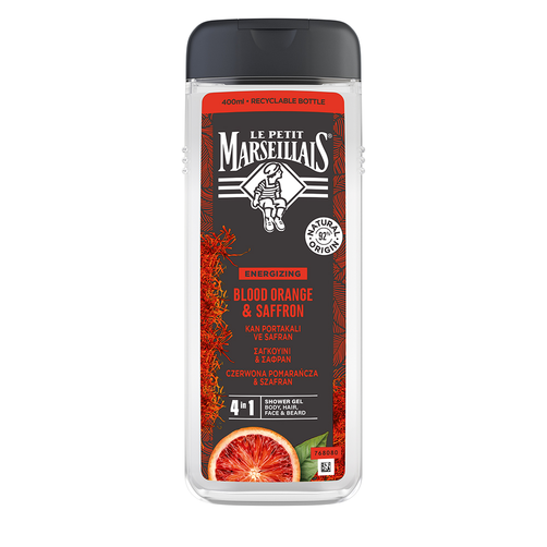 Le Petit Marseillais Żel pod Prysznic dla Mężczyzn 4w1 Czerwona Pomarańcza & Szafran 400ml
