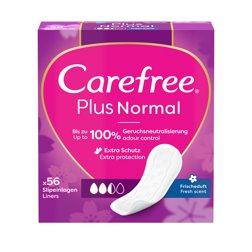 Carefree Plus Normal Wkładki Higieniczne Świeży Zapach 56 Sztuk