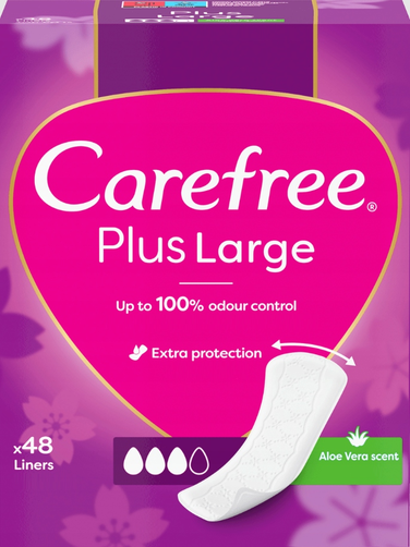 Carefree Plus Large Wkładki Higieniczne z Aloesem 48 Sztuk