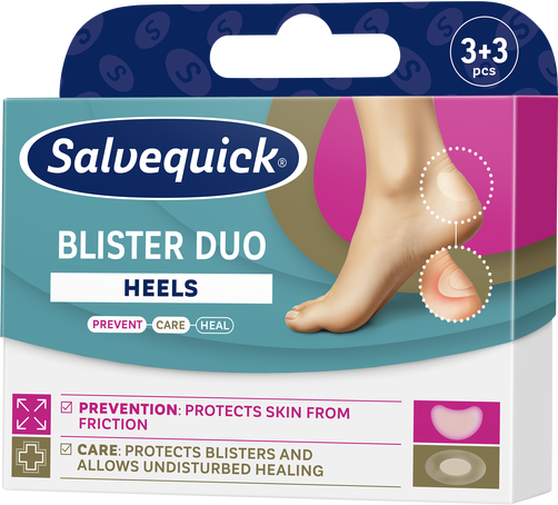 Salvequick Blister Duo Heels Zapobiegawczo-Ochronne Plastry na Pęcherze 6 Sztuk