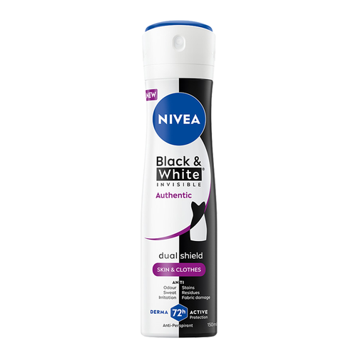NIVEA Black&White Invisible Authentic Antyperspirant w Sprayu 72h 150ml