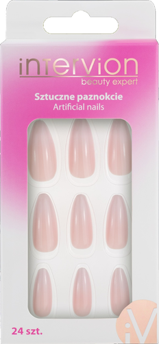 Inter-Vion Sztuczne Paznokcie Różowo-Białe Ombre