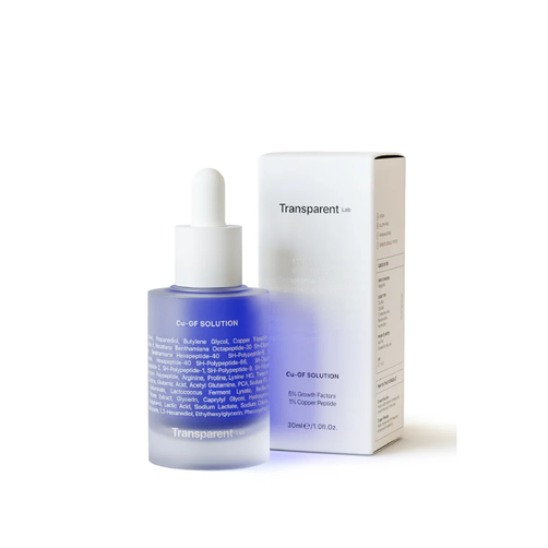Transparent Lab Cu-GF Solution Serum Przeciwstarzeniowe z Peptydem Miedziowym i Czynnikami Wzrostu 30ml
