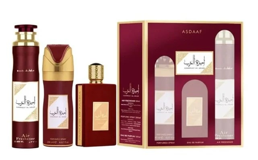 LATTAFA Asdaaf Ameerat Al Arab Zestaw dla Kobiet Woda Perfumowana + Dezodorant + Odświeżacz Powietrza