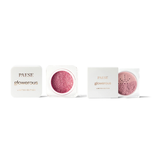 PAESE Glowerous Zestaw Sypki Pigment Gold Rose + Sypki Rozświetlacz 01 Rose
